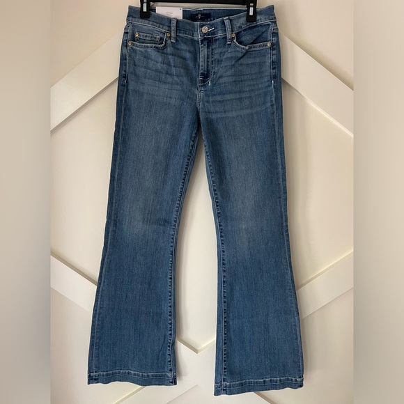 7 For All Mankind Dojo Original Jeans Trouser NWT Size 30 7FAMK White Stitching - Picture 2 of 8